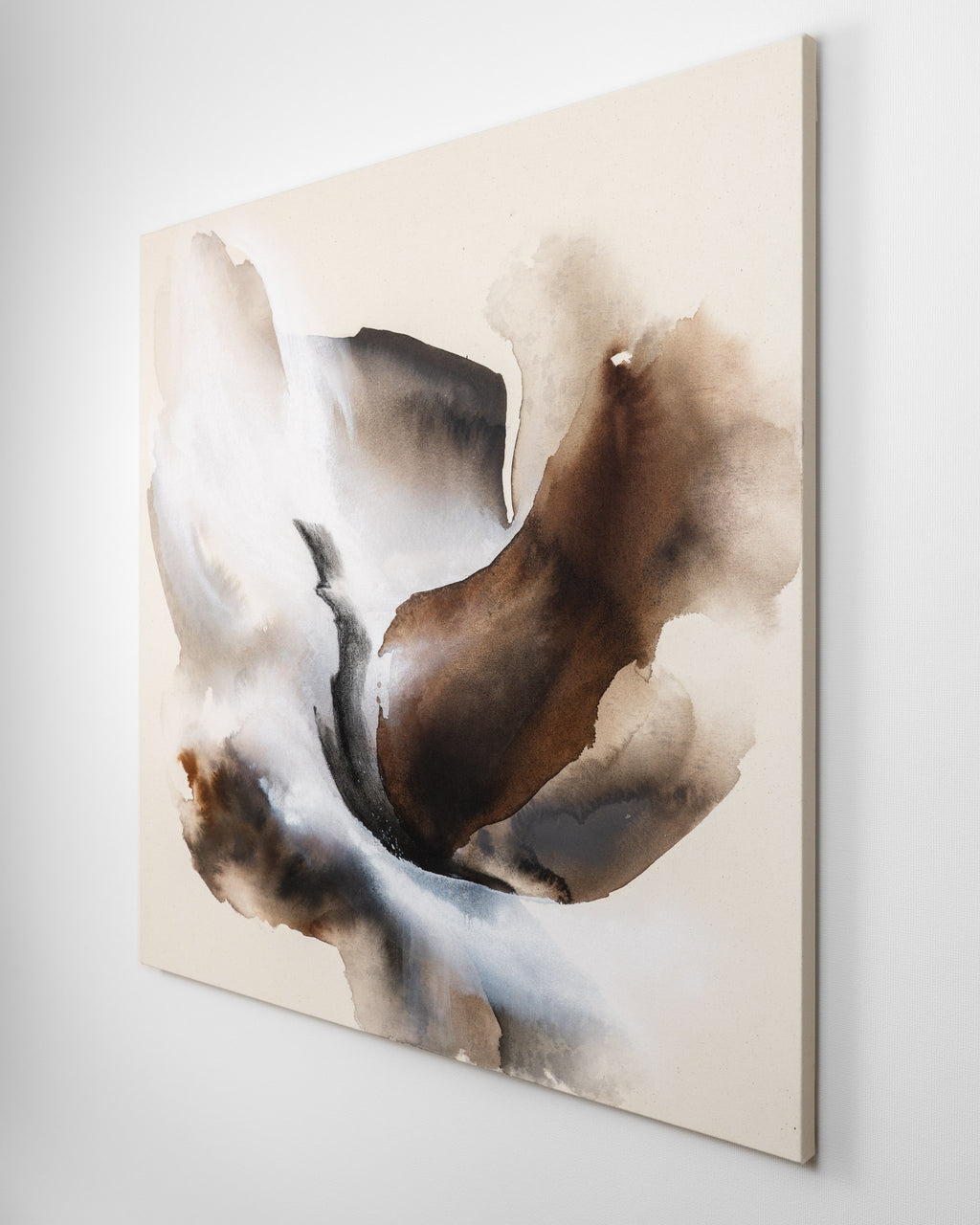Abstract art piece on a white wall
