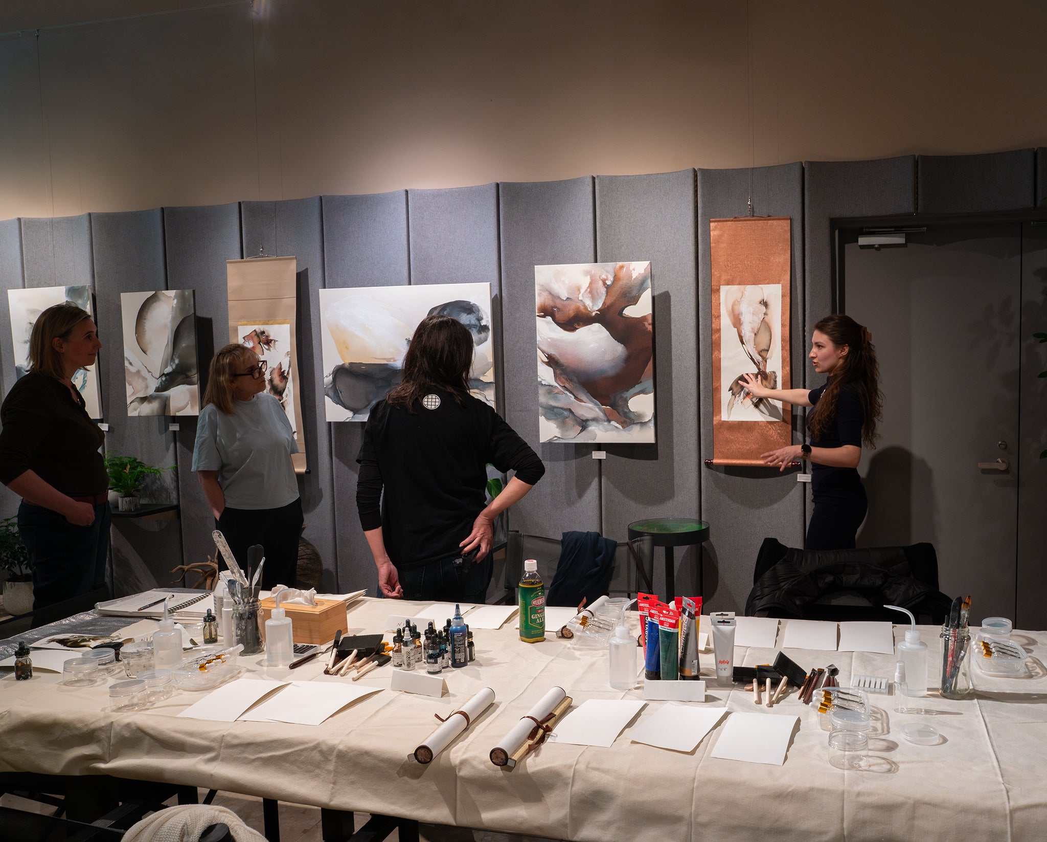 One-Day Abstract Art on Japanese Scrolls Workshop